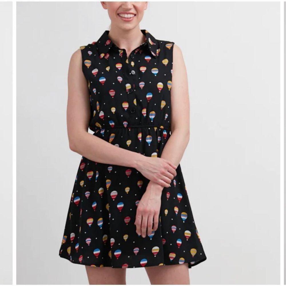 Colorful Hot Air Balloon Print Mini Dress